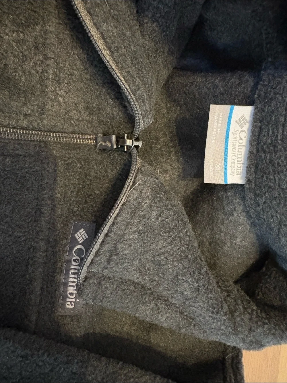 Columbia Charcoal Zip-Up Fleece Jacket Kids XL GUC